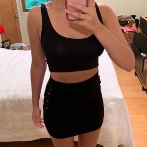 Black mini skirt